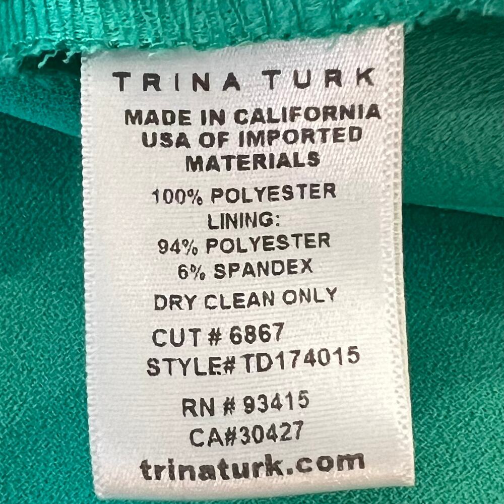 Trina Turk Women's Size 6 Lunaria One Shoulder Asymmetrical Dress Cabana Teal - Picture 14 of 14